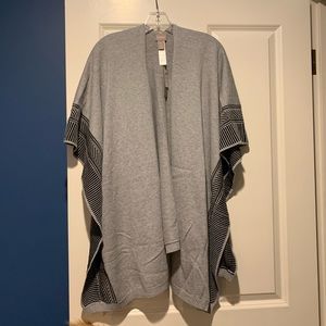 Chico’s gray and black poncho